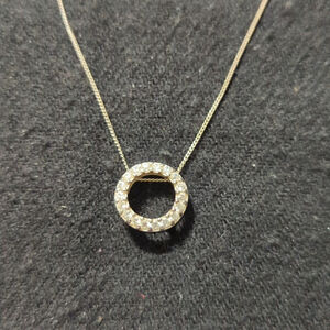 Silver Unlimited Sterling Silver Clear CZ Circle of Life Dainty Pendant Necklace